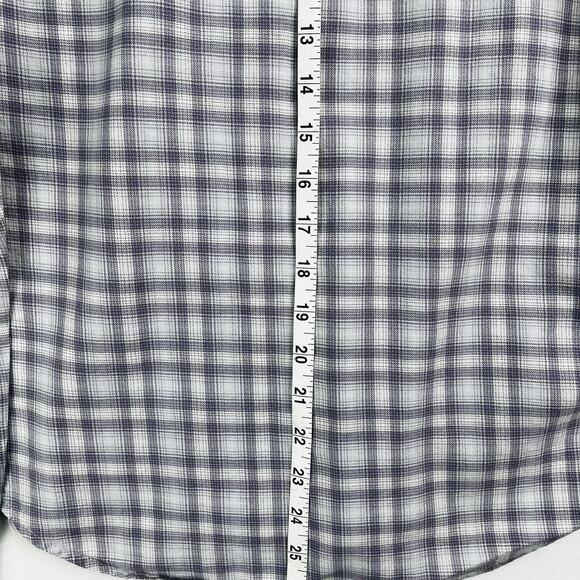 Paige Purple Plaid Blouse Sz S Light Weight 100% Cotton CHAMBRAY/DUSTY GRAPE - Picture 9 of 10